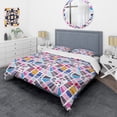 thumbnail image 3 of Designart 'Abstract Retro Geometric Pattern I' Mid-Century Modern Duvet Cover Set, 3 of 4