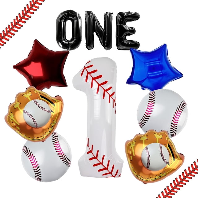 Yanonmyfd Soccer Balloon Set, 7 Pcs Soccer Theme Birthday Party Balloons Decorations for Kids Sports Celebration,Baseball Set