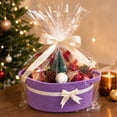 thumbnail image 7 of Dalxymotic Christmas Gift Basket, Cotton Rope Woven Storage Basket with Bow, Holiday Gift Giving Container, Christmas Decorations Indoor Outdoor for Home, Tabletop, Mantel, Shelf, 7 of 7