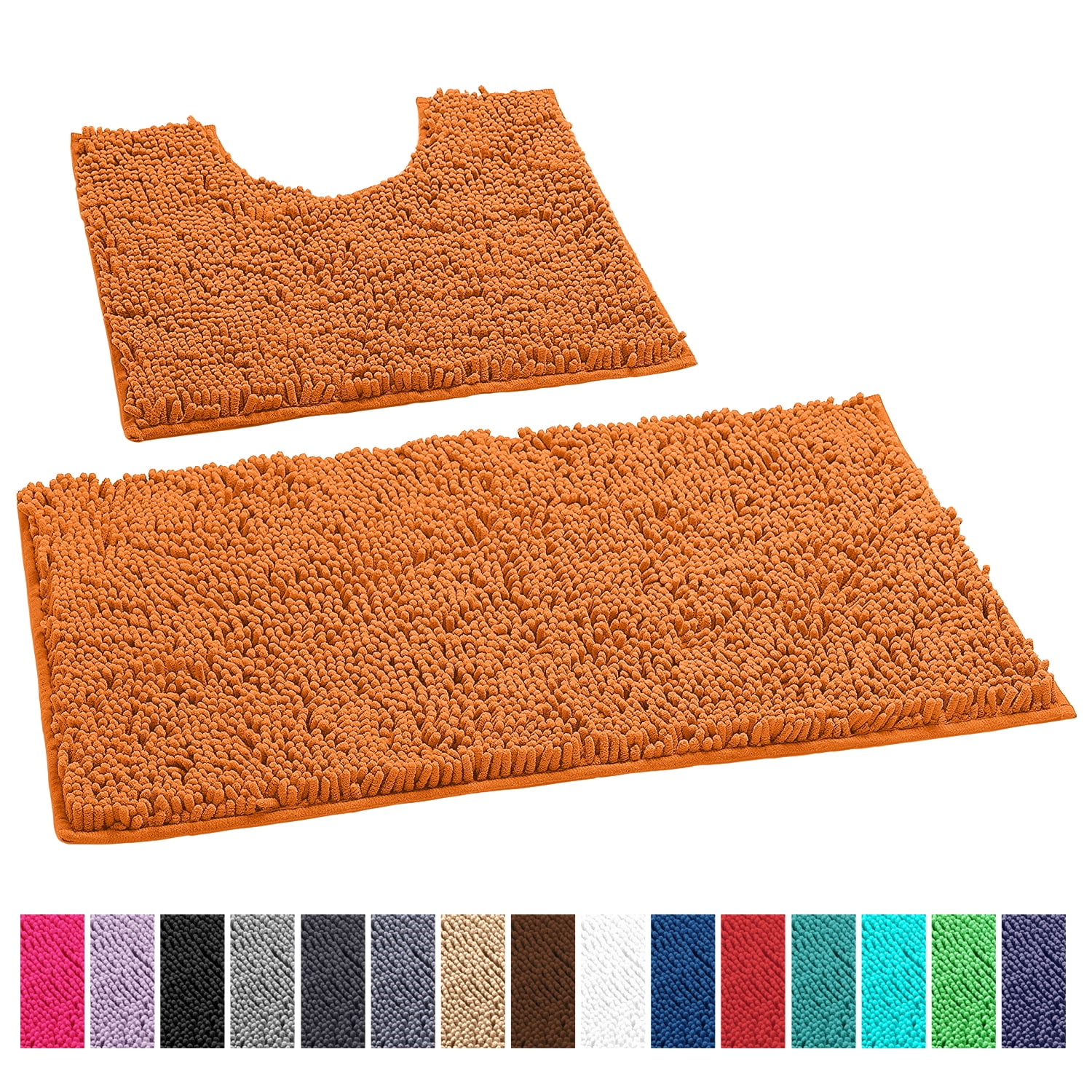 LuxUrux Bathroom Rugs Non Slip Super Soft Chenille Luxury Bath Mat