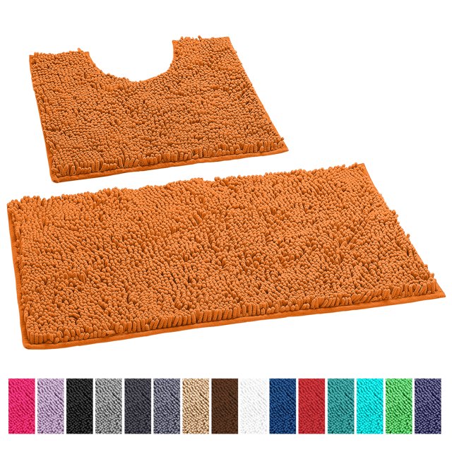 Alfombras de Baño Luxurux Sin Resbalón Súper Suave Chenille de Baña de Baño de Lujo Juego de Contono, Alfombra de Ducha de Lujo Suave +Tocador. LuxUrux tapetes para baño