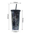 thumbnail image 6 of D-GROEE 24OZ/710ml Glitter Tumbler With Straw Double Wall Acrylic Silver Glitter Cup,Leak-Proof, Juice Iced Coffee Tumbler Cup, 6 of 8