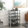 thumbnail image 3 of Nmkwnr 5 Tier Tempered Glass Side Table, Stainless Steel Frame End Table for Living Room, Bedroom, Office, Black, 3 of 10