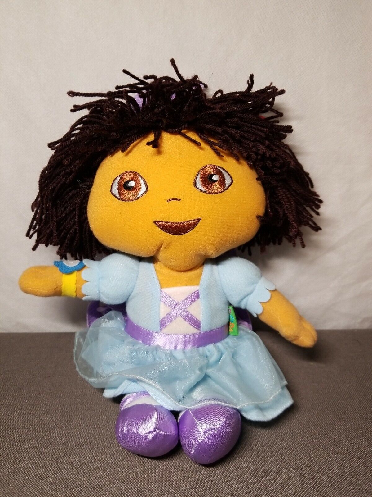 Dora the Explorer Blue Sparkle Ballerina Plush Backpack 12" Zipper Back