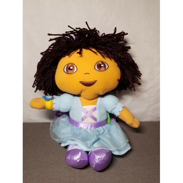 Dora the Explorer Blue Sparkle Ballerina Plush Backpack 12" Zipper Back