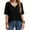 Black, variant on Summer Women's Casual Solid Color T-shirt Half Sleeved Simple V-neck Tee Tops