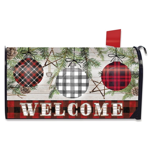Briarwood Lane Patterned Ornaments Christmas Mailbox Cover