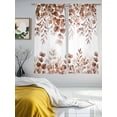 thumbnail image 3 of Eucalyptus Leaves Sheer Curtains 72 Inch Length 2 Panels Set Window Treatments, Grey Pink Summer Botanical Watercolor Weeping Rod Pocket Semi Curtains for Living Room/Bedroom/Kitchen, 104"W x 72"L, 3 of 7