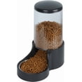 thumbnail image 2 of Automatic Cat Feeder, 3.8L Large Gravity Cat Food Dispenser with Detachable Top Lid, Visible Bottle and Stainless Steel Bowl for Pets (Full Black), 2 of 8