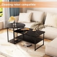 thumbnail image 4 of Modern Black Coffee Table with Storage - Faux Marble Top & Metal Frame, 4 of 7