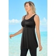 thumbnail image 3 of Swim 365 Women's Plus Size Longer-Length Handkerchief Hem Tankini Top, 3 of 6