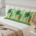 thumbnail image 4 of St. Patrick's Day Body Pillow Covers 20"x54", Spring Shamrock Leaves Gnomes Flower Green Soft Brushed Microfiber Breathable Throw Pillow Covers, Pillowcase with Zipper for Couch Sofa Bedroom, 4 of 9