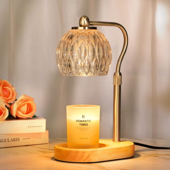 Flower Candle Warmer Lamp - Glass Candle Lamp Gifts for Women Mom - Vintage Candle Lamp Warmer (A4-Round)