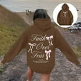 thumbnail image 2 of XIAOCHA WoMen's Valentine's Day Hoodie loose fit Long-Sleeve Hooded Pullover Bow-Accented Soft comfy Casual hoodies, 2 of 7