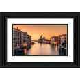 thumbnail image 1 of Zhang, Eric 24x15 Black Ornate Wood Framed with Double Matting Museum Art Print Titled - Dawn on Venice, 1 of 4