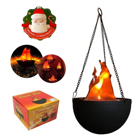 CJC 3D Fake Fire Light, Hanging LED Flame Light, Artificial Silk Flame Stage Effect Light, Realistic Campfire Lamp Prop for Halloween, Christmas, New Year, Party Decor