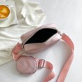 thumbnail image 2 of Bolso De Hombro Bolso de mensajero acolchada para mujer de almohada almacenable para vacaciones de trabajo (rosa), 2 of 8