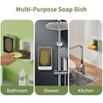 thumbnail image 5 of Soap Dish Holder Shower 2 Pack Bar Soap Holder with Drain Wall Mounted Soap Box for Shower, Kitchen Sink, Keep Soap Bars Dry, Waterproof Dustproof, No Drilling, Adhesive Include, 5 of 9