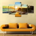 thumbnail image 5 of TISHIRON 5PCS Framed Canvas Wall Art Set,50"x24" Island Sunset Beach Canvas Art Decor, 5 of 7