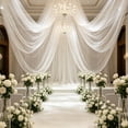 thumbnail image 6 of Sheer Chiffon Arch Curtain - Soft Polyester Drapery for Ceremony Party, Chair Wedding Decoration, Beige, Ccwuwei, 6 of 6