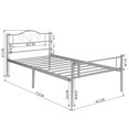 thumbnail image 2 of Cama Vida lujosa Somier de hierro Combinaciones de múltiples tamaños, fácil instalación Plataforma de metal premium Niños adultos Listones robustos mejorados (Cama individual Plata) HOMEMAKE FURNITURE BASELI TWIN SILVER, 2 of 9