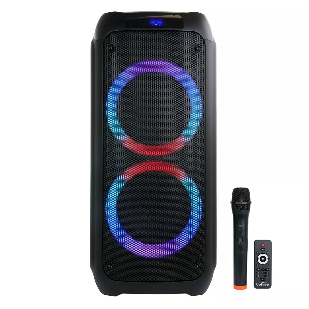 beFree Sound Dual 8 Inch Bluetooth Wireless Portable Party Speaker with