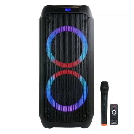 UPC: 0850000545960 | beFree Sound Dual 8 Inch Bluetooth Wireless Portable Party Speaker with Reactive Lights