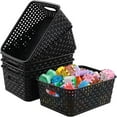 thumbnail image 4 of Isvgxsz Plastic Storage Bins 1 Pack Set-Storage Baskets for Organizing, Woven Design Storage Organizer Bins and Basket for Pantry Shelves Drawers Desktop Closet Playroom Classroom Office, 4 of 5