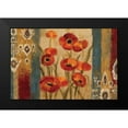 thumbnail image 2 of Vassileva, Silvia 24x17 Black Modern Framed Museum Art Print Titled - Ikat Floral Tapestry, 2 of 5