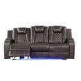 thumbnail image 4 of Benz LED & Power Reclining 3 Pc Set Made With Faux Leather in Brown, 4 of 18