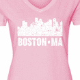 thumbnail image 4 of Inktastic Boston Massachusetts City Skyline with Grunge Women's V-Neck T-Shirt, 4 of 5