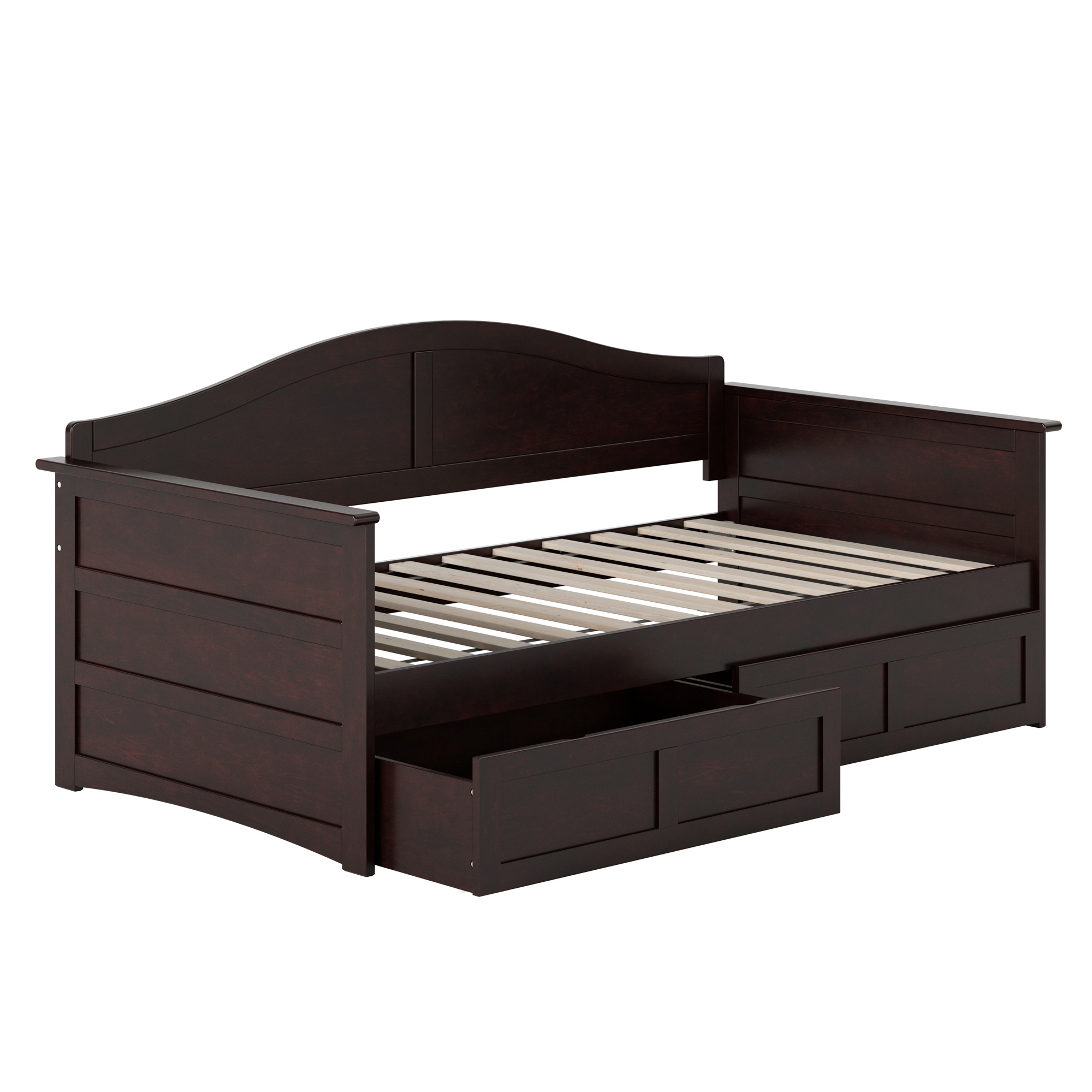 AFI Acadia Wood Twin Size Daybed Frame with 2 Storage Drawers Espresso