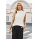 thumbnail image 4 of Chaleco tipo suéter Arach&Cloz Primavera 2025 de cachemir blanco roto para mujer, 4 of 6