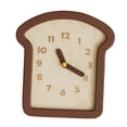 thumbnail image 4 of Reloj de pared con forma de tostada de madera, 23 x 25 cm, decoración de pared, silencioso, para habitación de niños, multiusos, 4 of 9