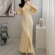 thumbnail image 2 of Vestido de sirena de punto adelgazante de gama alta con fragancia francesa elegante, vestido de punto de cola de pez adelgazante hueco, verano y primavera, nuevo, 2 of 4