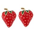 thumbnail image 5 of Masteelf  2 Pcs Zircon Earrings Studs Red Wedding Strawberry Items Bride, 5 of 8