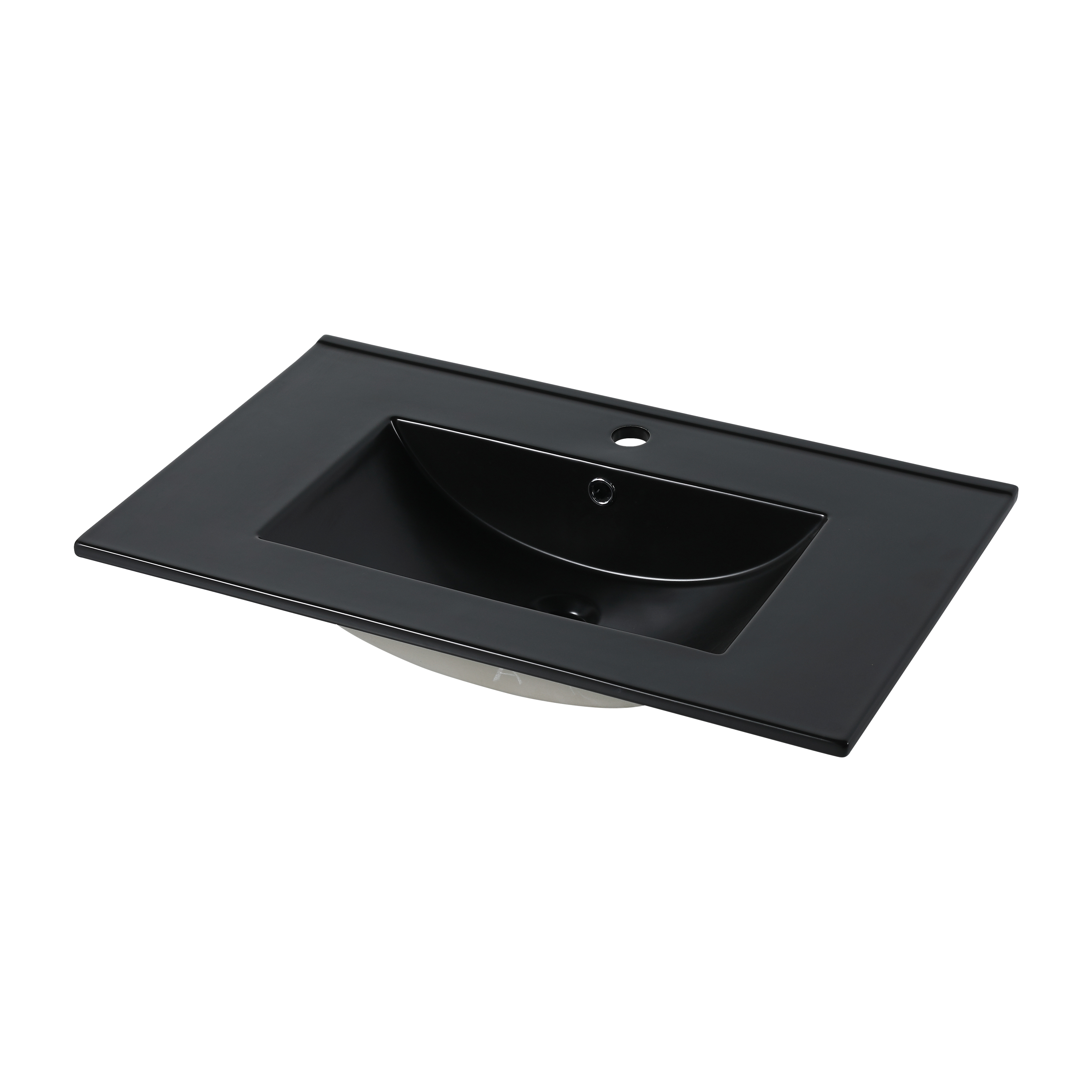 GELE Bathroom Ceramic Vanity Sink Top in Matte Black