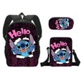 thumbnail image 1 of 3PC-SET MINISO Disney New Stitch Stitch School Bag Polyester Backpack Single Layer Pencil Case Small Shoulder Bag Outdoor Bag, 1 of 6
