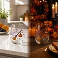 thumbnail image 6 of 2D Printed Halloween Stemless Glass Cup, Spooky Ghost Black Cat Pumpkin Pattern Wine Tumbler, Seasonal Halloween Party Drinkware Decor, 6 of 7