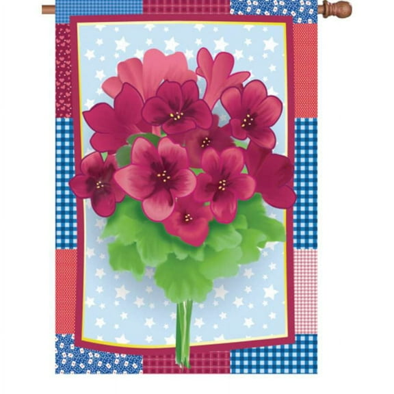 Premier House Size Flag - Country Geraniums