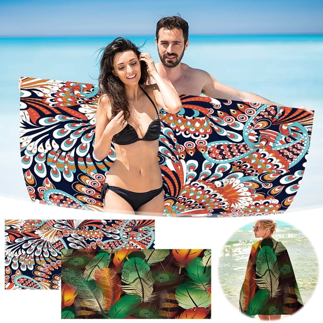 Fiudx Toalla de Playa de Microfibra, Resistente a La Arena, de Secado Rápido, Ligera, Multiusos, Compacta, Ideal para Piscina, Camping y Yoga, 76 X 152 Cm.