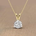 thumbnail image 3 of Lab Grown Diamond Pendant Necklace | IGI Certified 2 Carat 3 Prong Solitaire Diamond Pendant Necklace With Chain | F-G Color, VS1-VS2 Clarity | 14K Yellow Gold | Friendly Diamonds, 3 of 5