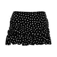 thumbnail image 4 of Women's Low Waisted Ruched Ruffle Mini Swim Skirts with Hipster Bikini Bottoms Black/Polka Dot, Small, 4 of 4