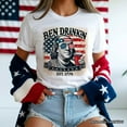 thumbnail image 5 of Ben Drankin Funny 4th of July T-Shirt, White, Navy and Black Patriotic Tee With Benjamin Franklin, 5 of 10