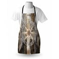 thumbnail image 3 of Marine Life Apron Navy Sea Life Yacht Theme Colored Wood Backdrop Rudder like Compass Marine Image, Unisex Kitchen Bib Apron with Adjustable Neck for Cooking Baking Gardening, Brown, by Ambesonne, 3 of 3