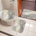 thumbnail image 4 of Marble Grey Bath Mat 3 Piece Bathroom Rug Set, Modern Gold Luxury Neutral Texture Non Slip Bath Rug Contour Mat and Toilet Lid Cover, Absorbent Shower Mats Soft Bath Rugs and Mats Sets, 4 of 8