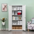 thumbnail image 4 of AENKYO 68.9" Heavy Duty Metal Storage Cabinet with Adjustable Shelves & Lock, Steel Locker for Home and Office, White, 4 of 8