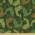thumbnail image 2 of Nautical Fabric by the Yard, Illustration of Japanese Style Fish Silhouettes Camouflage Tones, Upholstery Fabric for Dining Chairs Home Decor Accents, Multicolor by Ambesonne, 2 of 5