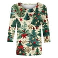 thumbnail image 5 of Wancir Women Dress Shirt Christmas Long Sleeve Tops Santa Printed Pullover Loose Plus Size T-Shirt Blouse S-5XL, 5 of 5
