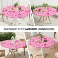 thumbnail image 7 of Pink Breast Cancer Round Fitted Tablecloth with Elastic Edge,Dining Table Cover Waterproof,Outdoor Round Tablecloth for Camping,Dining,Indoor and Outdoor, 7 of 7